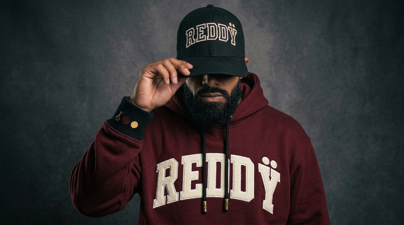 DOT REDDŸ oxblood hoodie with cap